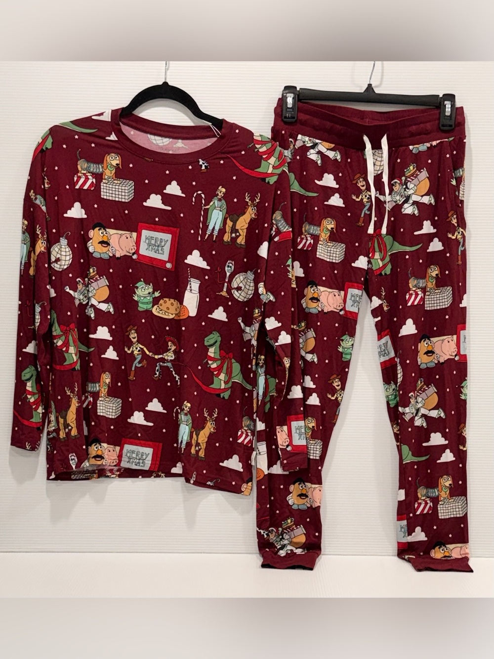 Women's Maroon Holiday Toy Story Pajama Set